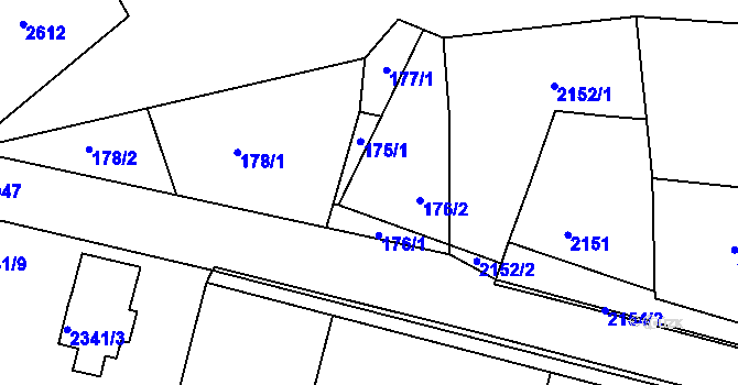 Parcela st. 175/2 v KÚ Smržovka, Katastrální mapa