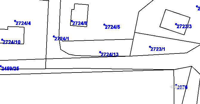 Parcela st. 2724/13 v KÚ Smržovka, Katastrální mapa
