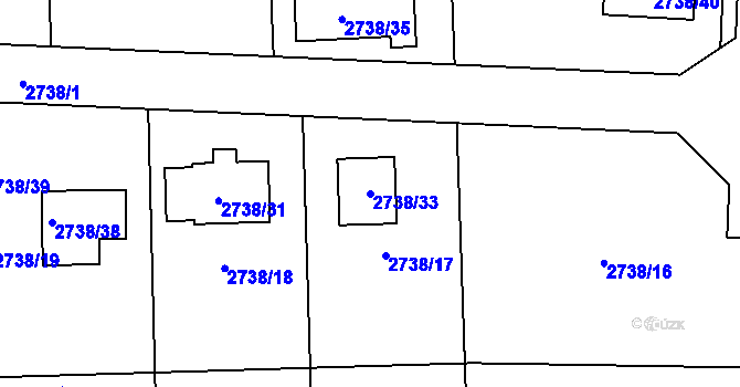 Parcela st. 2738/33 v KÚ Smržovka, Katastrální mapa