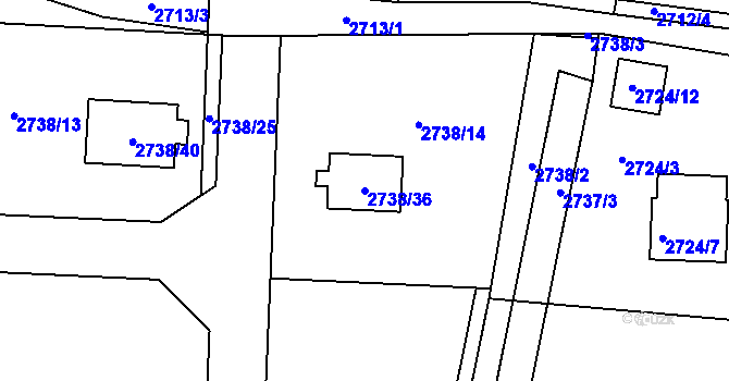 Parcela st. 2738/36 v KÚ Smržovka, Katastrální mapa