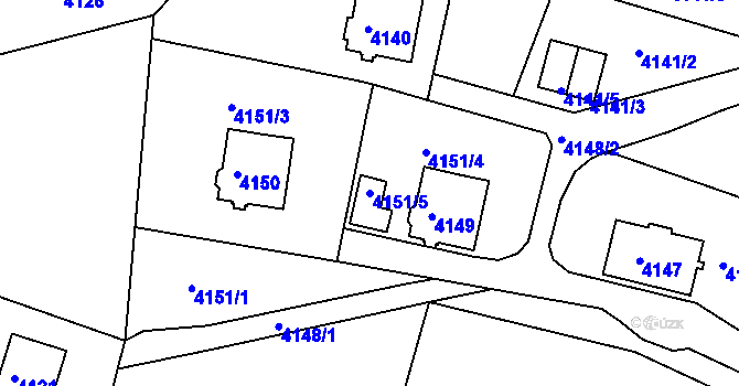 Parcela st. 4151/5 v KÚ Smržovka, Katastrální mapa