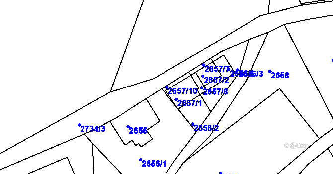 Parcela st. 2657/10 v KÚ Smržovka, Katastrální mapa
