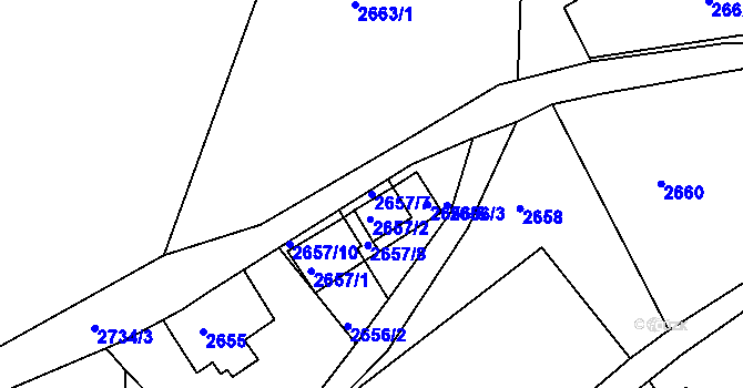 Parcela st. 2657/7 v KÚ Smržovka, Katastrální mapa
