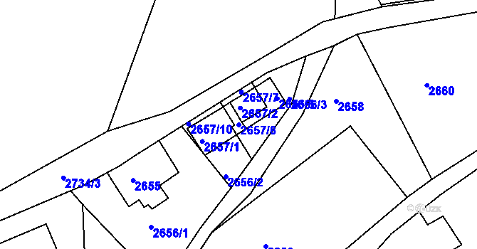 Parcela st. 2657/8 v KÚ Smržovka, Katastrální mapa