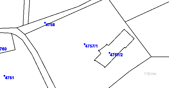 Parcela st. 4757/1 v KÚ Smržovka, Katastrální mapa