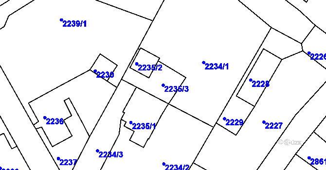 Parcela st. 2235/3 v KÚ Smržovka, Katastrální mapa