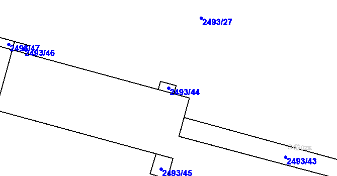 Parcela st. 2493/44 v KÚ Smržovka, Katastrální mapa