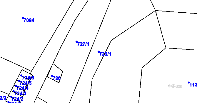 Parcela st. 729/1 v KÚ Smržovka, Katastrální mapa