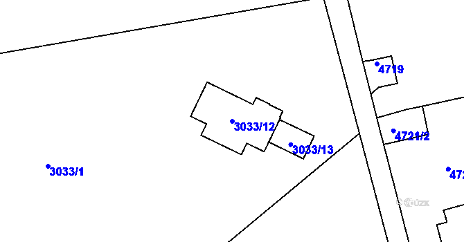 Parcela st. 3033/12 v KÚ Smržovka, Katastrální mapa