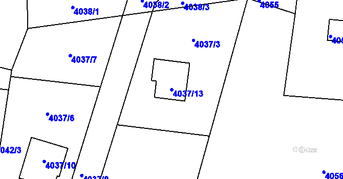 Parcela st. 4037/13 v KÚ Smržovka, Katastrální mapa