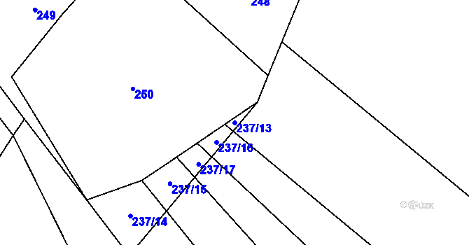 Parcela st. 237/13 v KÚ Křešov, Katastrální mapa