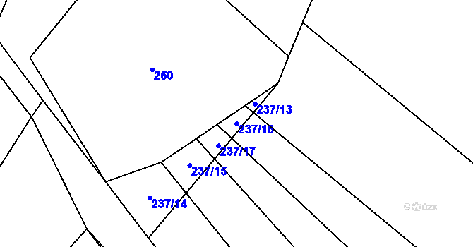 Parcela st. 237/16 v KÚ Křešov, Katastrální mapa