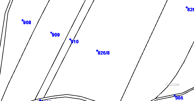 Parcela st. 826/8 v KÚ Snědovice, Katastrální mapa