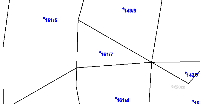 Parcela st. 161/7 v KÚ Střížovice u Snědovic, Katastrální mapa