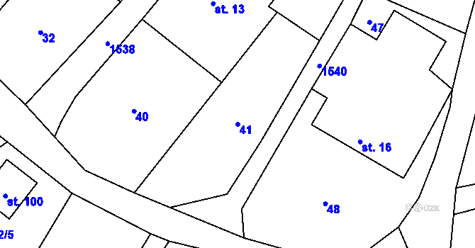 Parcela st. 41 v KÚ Snět, Katastrální mapa