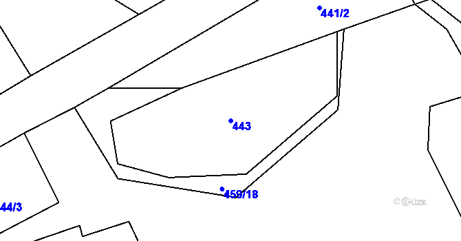 Parcela st. 443 v KÚ Liboc u Kraslic, Katastrální mapa