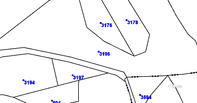 Parcela st. 3196 v KÚ Sněžné, Katastrální mapa