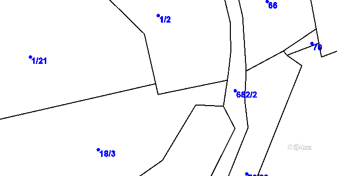 Parcela st. 1/29 v KÚ Blatiny, Katastrální mapa