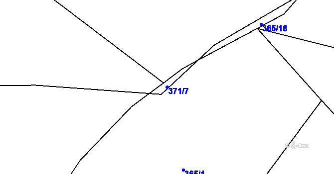 Parcela st. 371/7 v KÚ Blatiny, Katastrální mapa