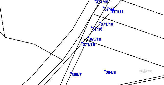 Parcela st. 371/16 v KÚ Blatiny, Katastrální mapa