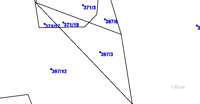 Parcela st. 397/3 v KÚ Blatiny, Katastrální mapa