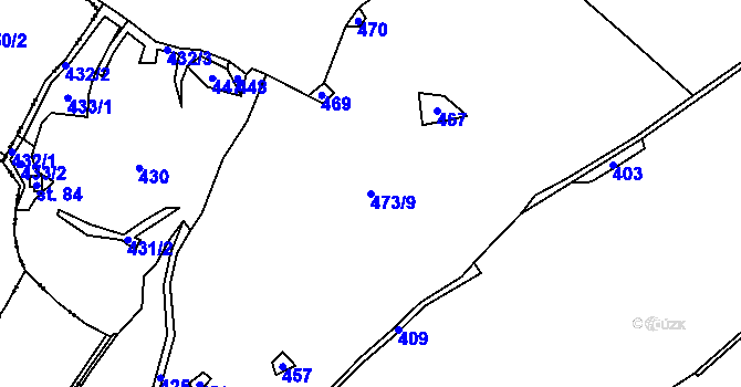 Parcela st. 473/9 v KÚ Blatiny, Katastrální mapa