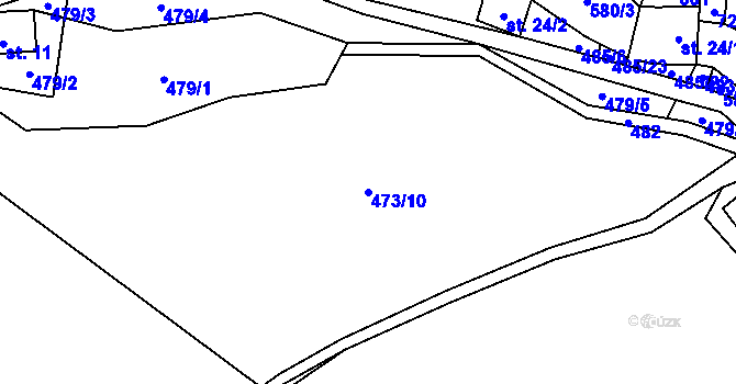 Parcela st. 473/10 v KÚ Blatiny, Katastrální mapa