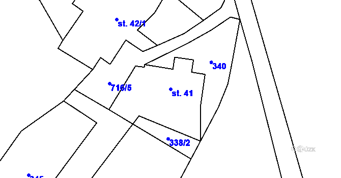 Parcela st. 41 v KÚ Blatiny, Katastrální mapa