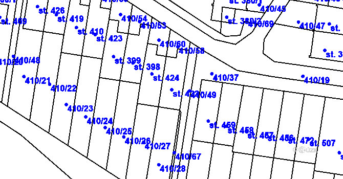 Parcela st. 422 v KÚ Sněžné na Moravě, Katastrální mapa