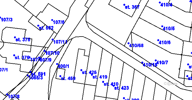 Parcela st. 410/56 v KÚ Sněžné na Moravě, Katastrální mapa