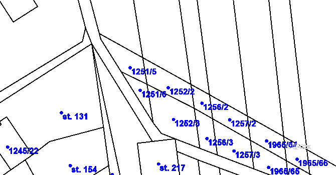 Parcela st. 1252/2 v KÚ Snovídky, Katastrální mapa