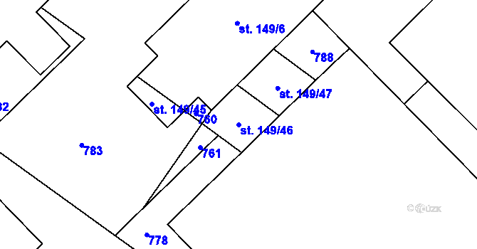 Parcela st. 149/46 v KÚ Sobčice, Katastrální mapa