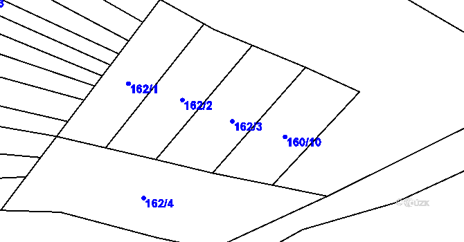 Parcela st. 162/3 v KÚ Sobčice, Katastrální mapa