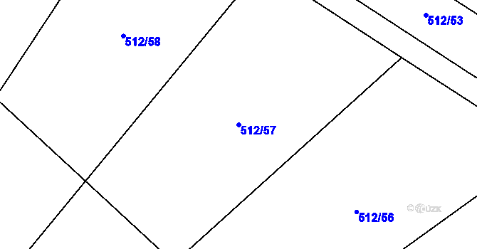 Parcela st. 512/57 v KÚ Sobčice, Katastrální mapa