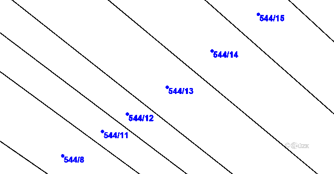 Parcela st. 544/13 v KÚ Sobčice, Katastrální mapa