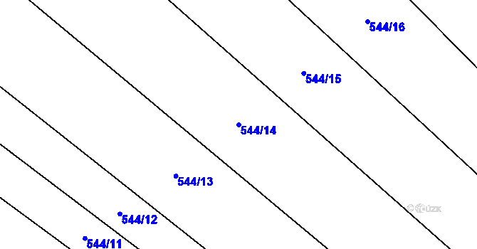 Parcela st. 544/14 v KÚ Sobčice, Katastrální mapa