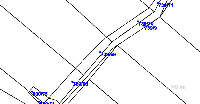 Parcela st. 739/69 v KÚ Sobčice, Katastrální mapa