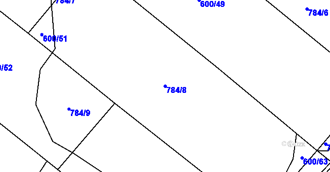 Parcela st. 784/8 v KÚ Sobčice, Katastrální mapa