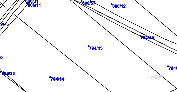 Parcela st. 784/15 v KÚ Sobčice, Katastrální mapa