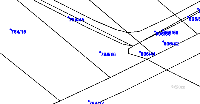 Parcela st. 784/16 v KÚ Sobčice, Katastrální mapa