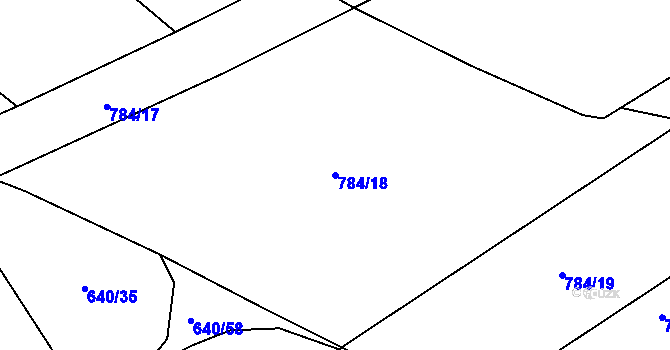 Parcela st. 784/18 v KÚ Sobčice, Katastrální mapa