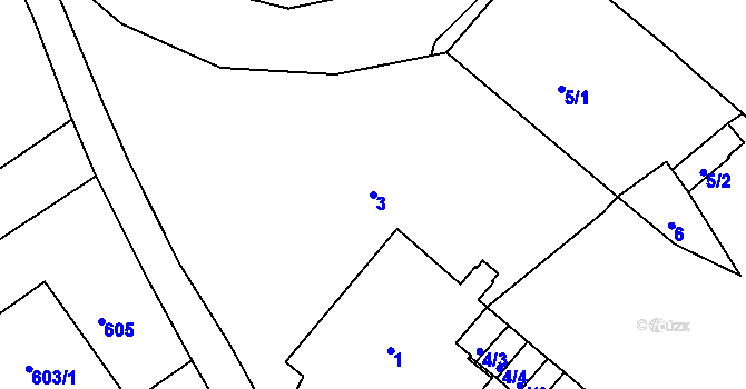 Parcela st. 3 v KÚ Sobědruhy, Katastrální mapa