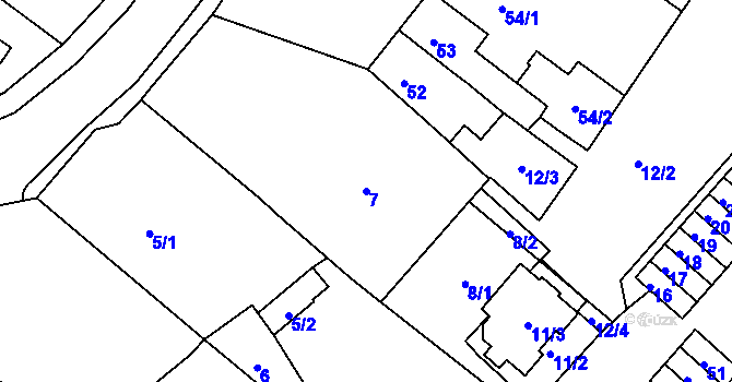 Parcela st. 7 v KÚ Sobědruhy, Katastrální mapa