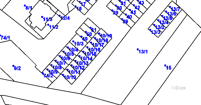 Parcela st. 10/1 v KÚ Sobědruhy, Katastrální mapa