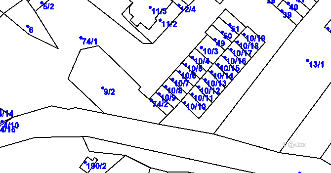 Parcela st. 10/8 v KÚ Sobědruhy, Katastrální mapa