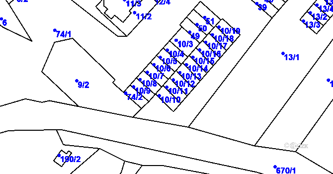 Parcela st. 10/11 v KÚ Sobědruhy, Katastrální mapa