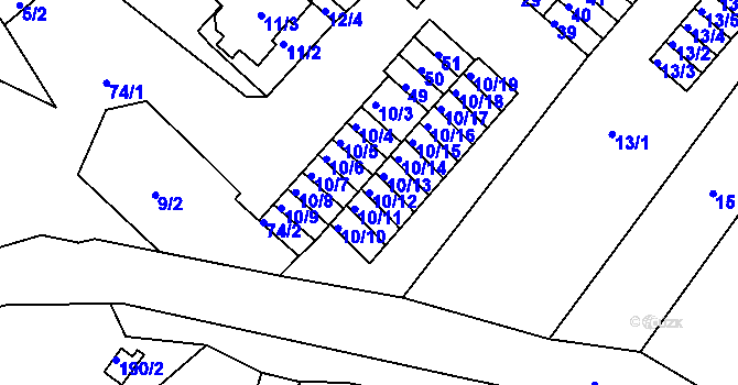 Parcela st. 10/12 v KÚ Sobědruhy, Katastrální mapa