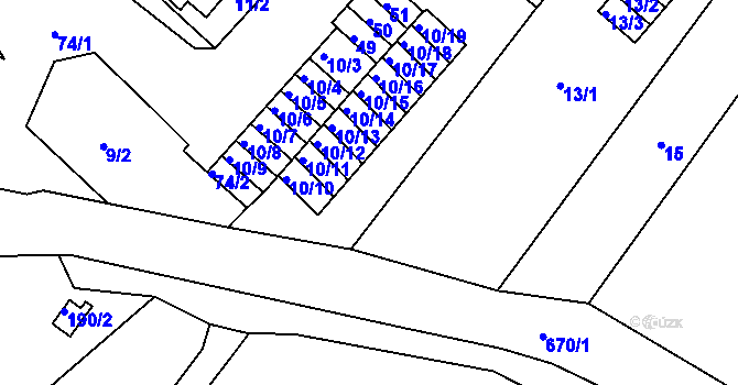 Parcela st. 14 v KÚ Sobědruhy, Katastrální mapa