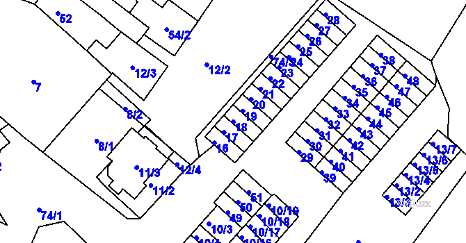 Parcela st. 18 v KÚ Sobědruhy, Katastrální mapa