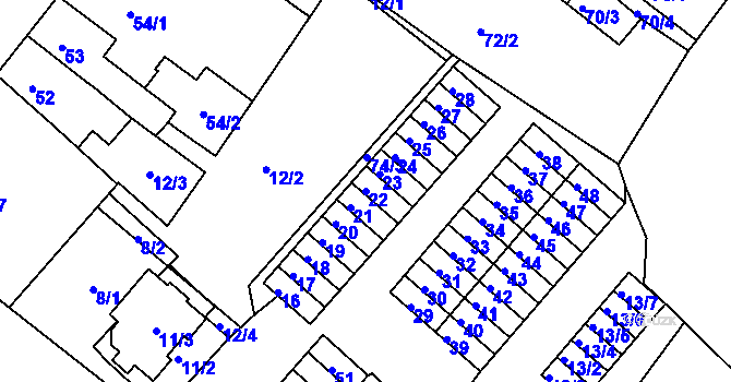 Parcela st. 22 v KÚ Sobědruhy, Katastrální mapa